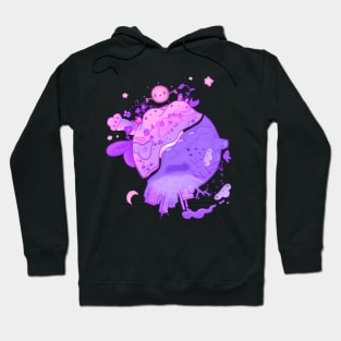 kawaii purple planet environment Hoodie